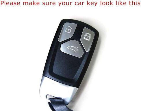 iJDMTOY Glossy Metallic Carbon Fiber Pattern Exact Fit Key Fob Shell Cover Compatible with 2017-up Audi A4 A5 Q7, 2016-up Audi TT 3-Button Smart Key in Kuwait