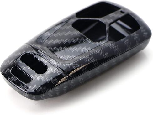 iJDMTOY Glossy Metallic Carbon Fiber Pattern Exact Fit Key Fob Shell Cover Compatible with 2017-up Audi A4 A5 Q7, 2016-up Audi TT 3-Button Smart Key in Kuwait