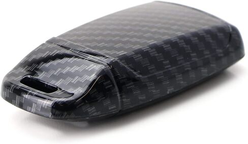 iJDMTOY Glossy Metallic Carbon Fiber Pattern Exact Fit Key Fob Shell Cover Compatible with 2017-up Audi A4 A5 Q7, 2016-up Audi TT 3-Button Smart Key in Kuwait