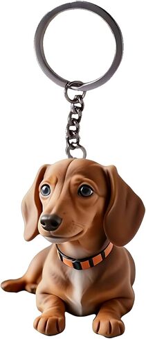 Acrylic Dachshund Keychain - Cute Brown Puppy Key Ring for Keys, Bags, Cars | Ideal Gift for Dog Lovers/YSK-50 in Kuwait