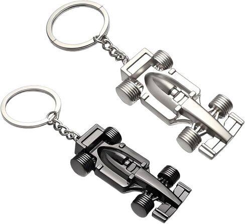 F1 Race Car Keychain, 2PCS 3D Racing Model Formula Zinc Alloy Vehicle Keyring, Auto Decorative Keys Fob, Universal Fit (Black) in Saudi Arabia