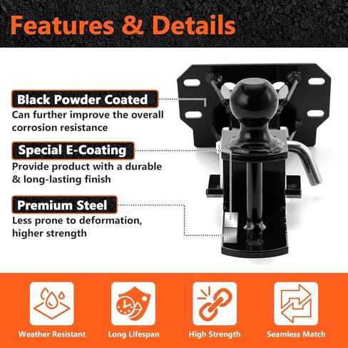No Drilling 2 Inch Front Hitch Receiver Ball Mount Kit Compatible with Polaris Ranger Crew XP 1000 15-25, UTV Trailer Towing Hitch with 5/8" Lock Pin Tightener Accessories Fit Bobcat 3600 in Saudi Arabia