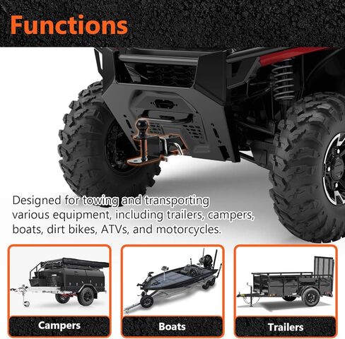 No Drilling 2 Inch Front Hitch Receiver Ball Mount Kit Compatible with Polaris Ranger Crew XP 1000 15-25, UTV Trailer Towing Hitch with 5/8" Lock Pin Tightener Accessories Fit Bobcat 3600 in Saudi Arabia