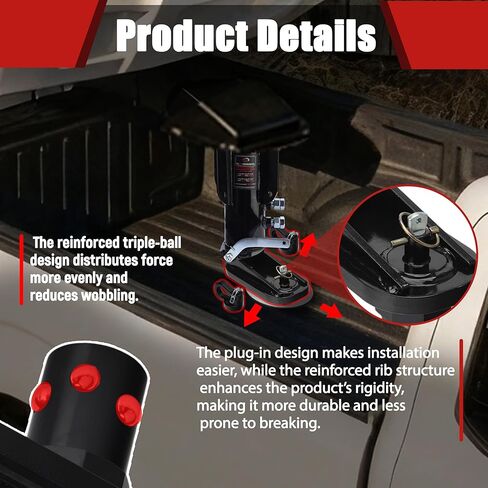 6" Offset Gooseneck Hitch Extender,Puck System Gooseneck Hitch Ball Kit for F250/F350/F450,Silverado/Sierra 2500/3500 HD,Nissan Titan XD,with 2 Safety Chain Anchors in Saudi Arabia