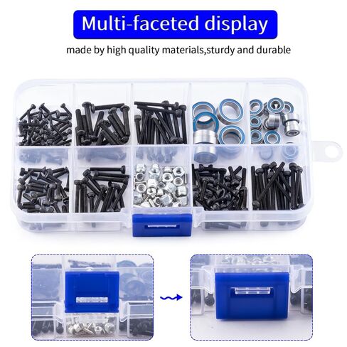 Ascent-18 RC Screw Kit Screws Assortment Set Bushings Bearings Screws 251pcs Kit Bushings Bearings Screws Kit for Redcat Ascent-18 1/18 RC Crawler Car Upgrade Parts in Kuwait