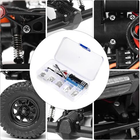 190pcs RC Screw Kit, M1/M1.4 Screws Assortment Set with Phillips Screwdriver Hex Driver RC Car Tools for Axial SCX30 RC Crawler Cars Trucks, with Organizer Storage Case in Kuwait