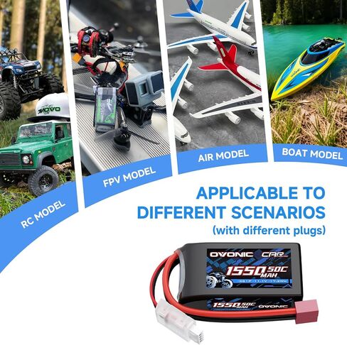 ملحقات ترقية السيارة OVONIC 3S 1500 RC 3S 11.1V 1500 mAh 50C LiPo، قطع غيار بطارية RC جميع 1/14، 1/16 مقياس 2 بطاريات in Kuwait