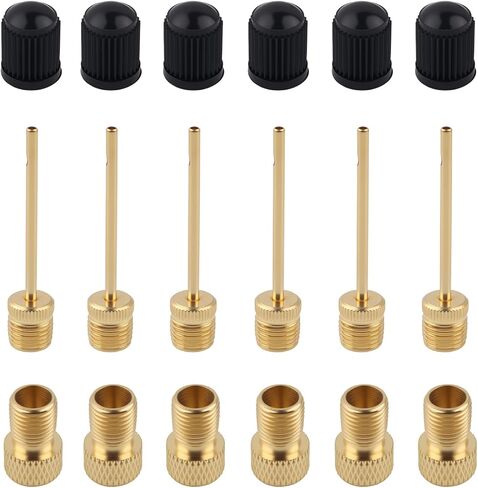6 Pack Presta Valve Adaptor,Compatible with Schrader to Presta Valve Adapter Inflate with Air Compressor,Bike Pump Adapter Kit with 6 Tire Valves Stem Caps & Ball Needles in Kuwait