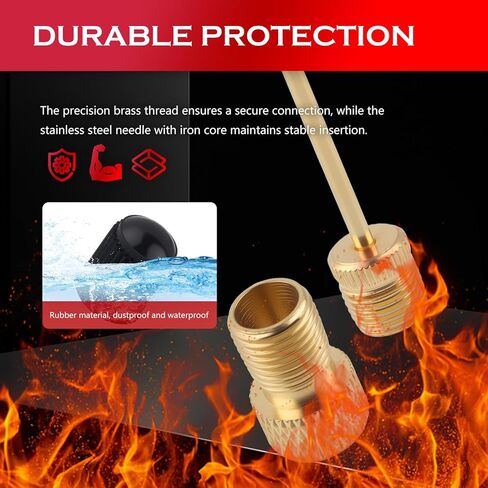 6 Pack Presta Valve Adaptor,Compatible with Schrader to Presta Valve Adapter Inflate with Air Compressor,Bike Pump Adapter Kit with 6 Tire Valves Stem Caps & Ball Needles in Kuwait