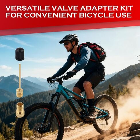 6 Pack Presta Valve Adaptor,Compatible with Schrader to Presta Valve Adapter Inflate with Air Compressor,Bike Pump Adapter Kit with 6 Tire Valves Stem Caps & Ball Needles in Kuwait