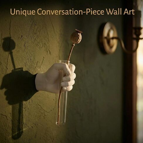 VEAGINS Gothic Hand Vase with Test Tube, Halloween Wall Decor for Indoor, Spooky Home Decoration for Gift (Gold) in Saudi Arabia