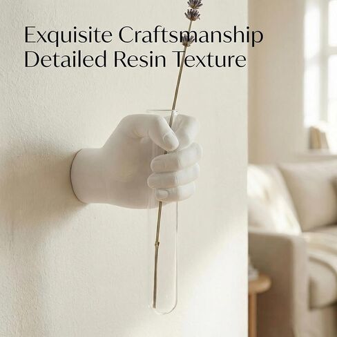 VEAGINS Gothic Hand Vase with Test Tube, Halloween Wall Decor for Indoor, Spooky Home Decoration for Gift (Gold) in Saudi Arabia