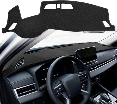 حصيرة غطاء لوحة القيادة تناسب سيارة ميتسوبيشي أوتلاندر/أوتلاندر PHEV مع شاشة عرض رأسية، واقي سجاد لوحة القيادة (أسود) K395B in Kuwait