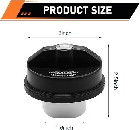 1 PC Car Locking Gas Cap, Lock Fuel Cap with 2 Keys, ABS Plastic Car Fuel Tank Cap, Replacement OEM 05278655AB, 11508 42031XA00A 5015636AA, Compatible with Dodge, Jeep, Chrysler, Ram (Black) in Saudi Arabia