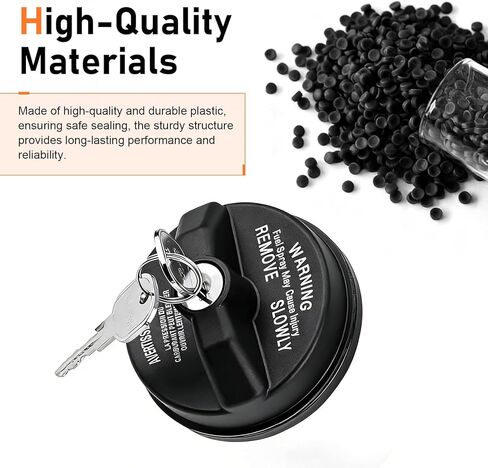 1 PC Car Locking Gas Cap, Lock Fuel Cap with 2 Keys, ABS Plastic Car Fuel Tank Cap, Replacement OEM 05278655AB, 11508 42031XA00A 5015636AA, Compatible with Dodge, Jeep, Chrysler, Ram (Black) in Saudi Arabia