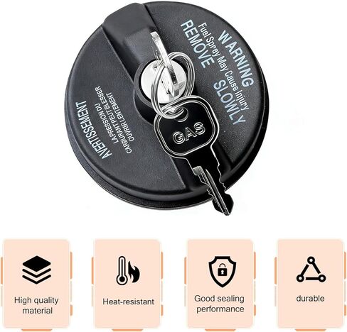 1 PC Car Locking Gas Cap, Lock Fuel Cap with 2 Keys, ABS Plastic Car Fuel Tank Cap, Replacement OEM 05278655AB, 11508 42031XA00A 5015636AA, Compatible with Dodge, Jeep, Chrysler, Ram (Black) in Saudi Arabia
