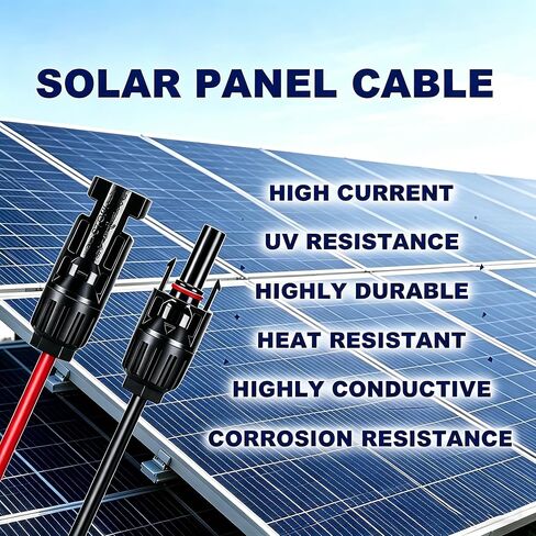 Solar Panel Cable (12AWG 3.4ft) - Compatible with EcoFlow, Anker SOLIX, BLUETTI Portable Power Stations, Solar Generators & RV Applications in Saudi Arabia