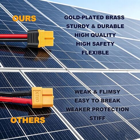 Solar Panel Cable (12AWG 3.4ft) - Compatible with EcoFlow, Anker SOLIX, BLUETTI Portable Power Stations, Solar Generators & RV Applications in Saudi Arabia