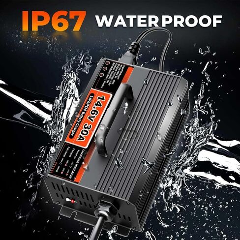 14.6V 30A LiFePO4 Battery Charger 12V LiFePO4 Lithium Battery Charger 30 Amp Fast Charging with Anderson Connector AC-DC for Deep Cycle Rechargeable Batteries of RV Boat Car Marine in Saudi Arabia