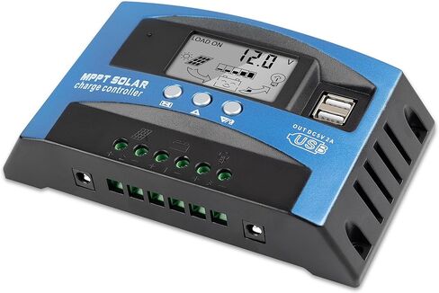 100A MPPT Solar Charger Controller 12V/24V Auto Intelligent Regulator with LCD Display/Dual USB Port/Adjustable Parameter/3 Load Modes Fit for Lead-Acid, Lithium-Ion and Lithium Iron Phosphate Battery in Saudi Arabia