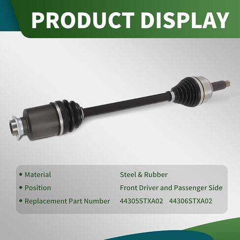 2 PCS Front CV Axle Shaft Assembly Compatible with Pilot V6 2009 2010 2011 3.5L MDX V6 2007 2008 2009 3.7L Left Right Driver Passenger Side FWD 44305STXA02 44306STXA02 in Kuwait