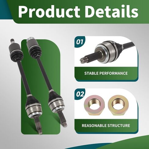 2 PCS Front CV Axle Shaft Assembly Compatible with Pilot V6 2009 2010 2011 3.5L MDX V6 2007 2008 2009 3.7L Left Right Driver Passenger Side FWD 44305STXA02 44306STXA02 in Kuwait