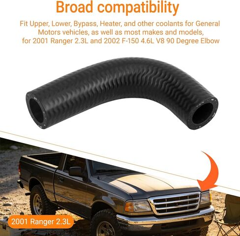 20338 Premium Molded Coolant Hose,Molded Lower Radiator Hose,for 2001 Ranger 2.3L and 2002 F-150 4.6L V8 90 Degree Elbow,Fit Upper, Lower, Bypass, Heater And Other Coolant in Saudi Arabia