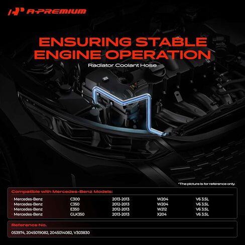 A-Premium Lower Radiator Coolant Hose Compatible with Mercedes-Benz W204 Series C300 2013, C350 2012-2013, W212 Series E350 2012-2013, X204 Series GLK350 2013, 3.5L in Kuwait