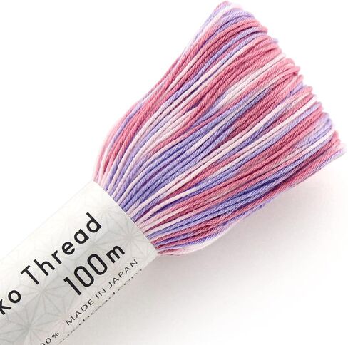Olympus Sashiko Thread 100meters - Variegated(#192 Pink/Purple) - 100% Cotton in Saudi Arabia