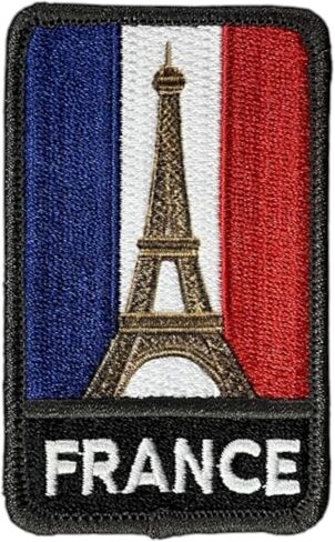 Embroidered Eiffel Tower French Flag Iron On Patch – France Paris Travel Patch for Jackets, Backpacks, Hats, and DIY Projects in Kuwait