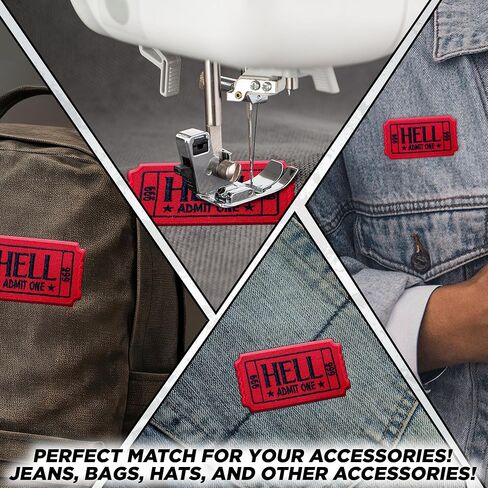 Ticket to Hell Patch Sarcastic Humor Joke Vintage Retro Admit One Embroidered Patchfor Backpack, Hat, Jackets, Iron On Sew On, Embroidery PVC Patches Gift, Accessories 3 Inch in Kuwait