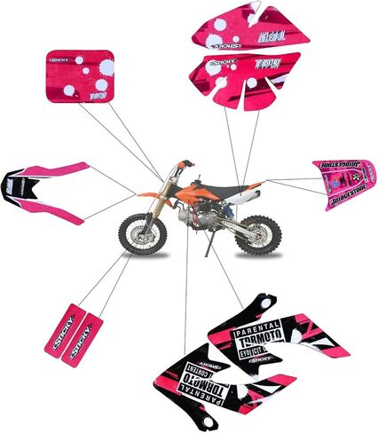Pink Decals Graphics Fairing Stickers Kit for CRF50 XR50 50cc 70cc 110cc in Saudi Arabia