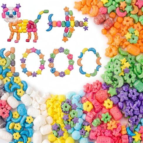 Junkin 1000 Pcs Magic Noodles Foam Crafts Puffs Corn Super Crafts Arts Kit Bulk Building Blocks Model Toys Valentines Kid Gifts for Kindergarten School Stimulates Creativity Supplies(Multicolored) in Kuwait