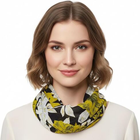 Peach Couture Retro Colorful Faded Hawaiian Hibiscus Flower Infinity Loop Scarf in Saudi Arabia