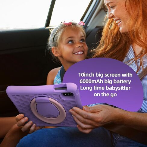 plimpton 2024 Upgraded Kids Tablet, 10 Inch Android 13 Tablet for Kids with Case EVA Shockproof, Octa-Core, 4GB+64GB, WiFi, Toddler Tablets Kids Space, Parental Control, YouTube(Purple) in Saudi Arabia