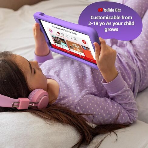 plimpton 2024 Upgraded Kids Tablet, 10 Inch Android 13 Tablet for Kids with Case EVA Shockproof, Octa-Core, 4GB+64GB, WiFi, Toddler Tablets Kids Space, Parental Control, YouTube(Purple) in Saudi Arabia