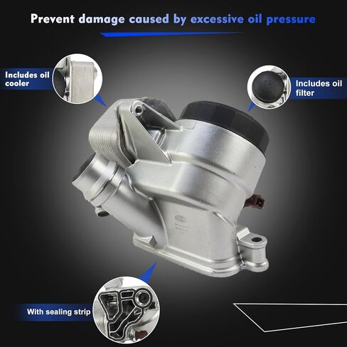 MUNIK 11428637812 Oil Filter Housing Cap Assembly Compatible with BMW 1 2 3 4 5 6 7 M3 M4 X1 X3 X4 X5 X6 Z4 series 2000-2019 Replace# 11427516383 11427525333 11428637812 11428642289 11428683206 in Kuwait