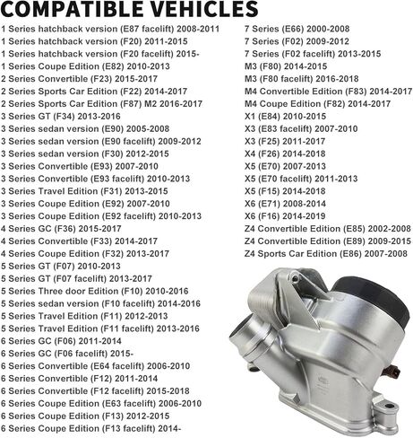 MUNIK 11428637812 Oil Filter Housing Cap Assembly Compatible with BMW 1 2 3 4 5 6 7 M3 M4 X1 X3 X4 X5 X6 Z4 series 2000-2019 Replace# 11427516383 11427525333 11428637812 11428642289 11428683206 in Kuwait