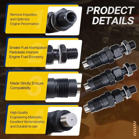 3PCS 119515-53001 Diesel Fuel Injectors set for Yanmar 3TNV70 3TNV88 3YM30 Engine 11951553001 YM119515-53001,YM11951553001 for Komatsu 2D70E 3D70E Engine for J-o-h-n D-e-e-r-e Tractor Engine in Saudi Arabia