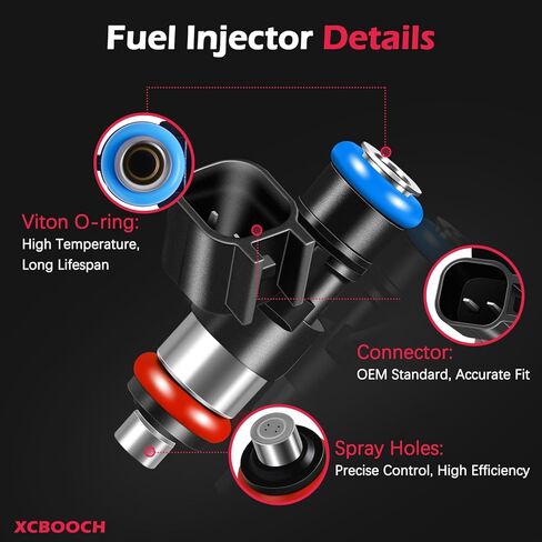 Fuel Injectors Set of 6 Compatible with Ford for Edge Flex Fusion Taurus X, for Lincoln for MKS MKT MKX MKZ, for Mazda for 6 CX-9, for Mercury for Sable, Replace 0280158091 FJ1000 in Saudi Arabia