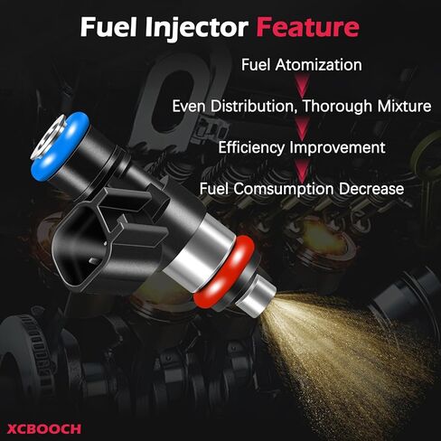 Fuel Injectors Set of 6 Compatible with Ford for Edge Flex Fusion Taurus X, for Lincoln for MKS MKT MKX MKZ, for Mazda for 6 CX-9, for Mercury for Sable, Replace 0280158091 FJ1000 in Saudi Arabia
