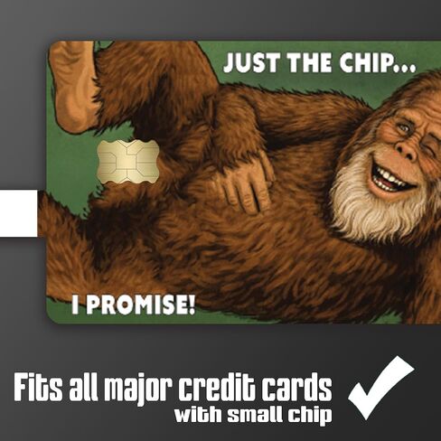 Funny Bigfoot Just The Chip Credit Card Skin Sticker Cover Decal Wrap 2-Pack – Sasquatch Humor Wallet Design in Saudi Arabia