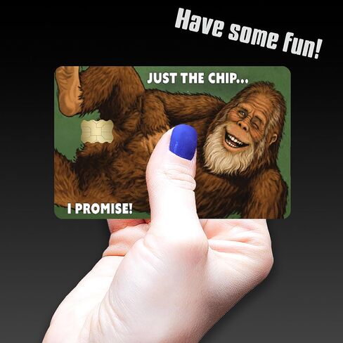 Funny Bigfoot Just The Chip Credit Card Skin Sticker Cover Decal Wrap 2-Pack – Sasquatch Humor Wallet Design in Saudi Arabia