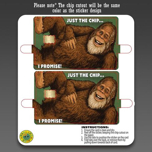 Funny Bigfoot Just The Chip Credit Card Skin Sticker Cover Decal Wrap 2-Pack – Sasquatch Humor Wallet Design in Saudi Arabia