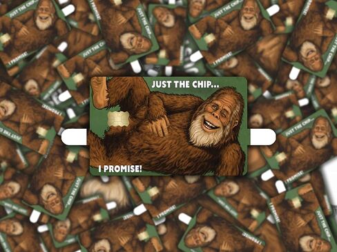 Funny Bigfoot Just The Chip Credit Card Skin Sticker Cover Decal Wrap 2-Pack – Sasquatch Humor Wallet Design in Saudi Arabia