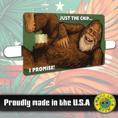 Funny Bigfoot Just The Chip Credit Card Skin Sticker Cover Decal Wrap 2-Pack – Sasquatch Humor Wallet Design in Saudi Arabia