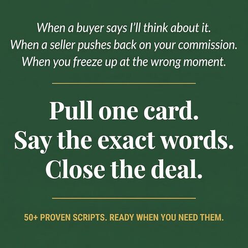 Real Estate Scripts & Objection Handling Cards — 55 Card Deck for Realtors & Agents | Prospecting, Closing & Negotiation Tactics | Realtor Gift & New Real Estate Agent Gift Idea in Saudi Arabia