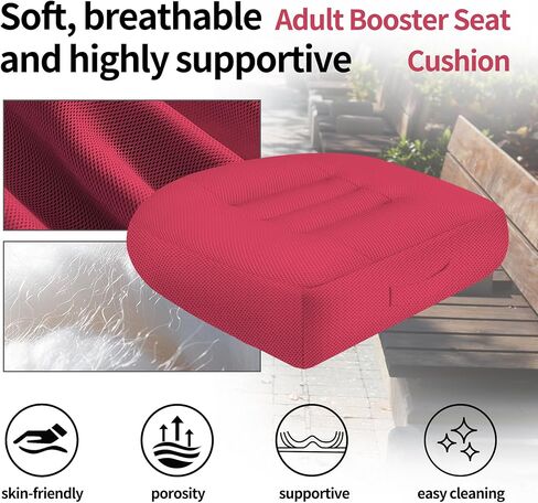 Height-Adjustable Seat Cushion-15.7x15.7x4.7inches Improved Model with Adjustable Height Breathable Nylon mesh Fabric Ergonomic Design Suitable for use in Cars, Offices, and Outdoors in Saudi Arabia
