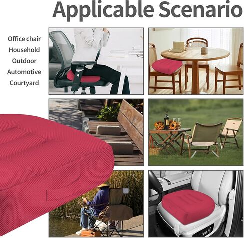Height-Adjustable Seat Cushion-15.7x15.7x4.7inches Improved Model with Adjustable Height Breathable Nylon mesh Fabric Ergonomic Design Suitable for use in Cars, Offices, and Outdoors in Saudi Arabia