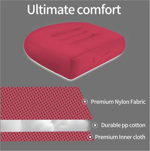 Height-Adjustable Seat Cushion-15.7x15.7x4.7inches Improved Model with Adjustable Height Breathable Nylon mesh Fabric Ergonomic Design Suitable for use in Cars, Offices, and Outdoors in Saudi Arabia
